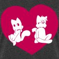 An old t-shirt design featuring Paulo and Lucy with a heart.