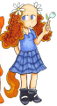 Flower girl in a colour drawing by Veronica (2011).