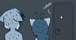 Lucy shoves her hotel room door open and stares blankly ahead while Paulo and Tess freeze mid-embrace, eyes enormous.