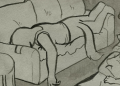 Augustus's dad asleep on the couch in Ten Seconds to Midnight.