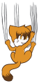 Static cling sticker of Paulo, clawing down your window/wall/wherever!