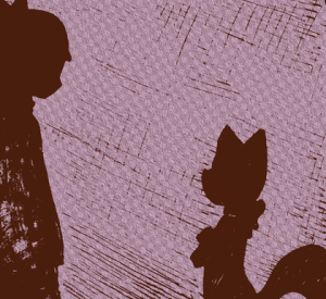 Lucy and Alejandro stand facing each other as silhouettes in the dark alley.