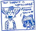 Abbey and Molly thank the user for voting for Bittersweet Candy Bowl in Top Web Comics.