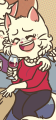 Carol in her Christmas outfit in New Year's Resolution.