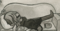 Augustus's mom lying on the couch in Trapped.