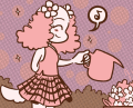 Flower girl watering flowers in Onwards to Adventure.