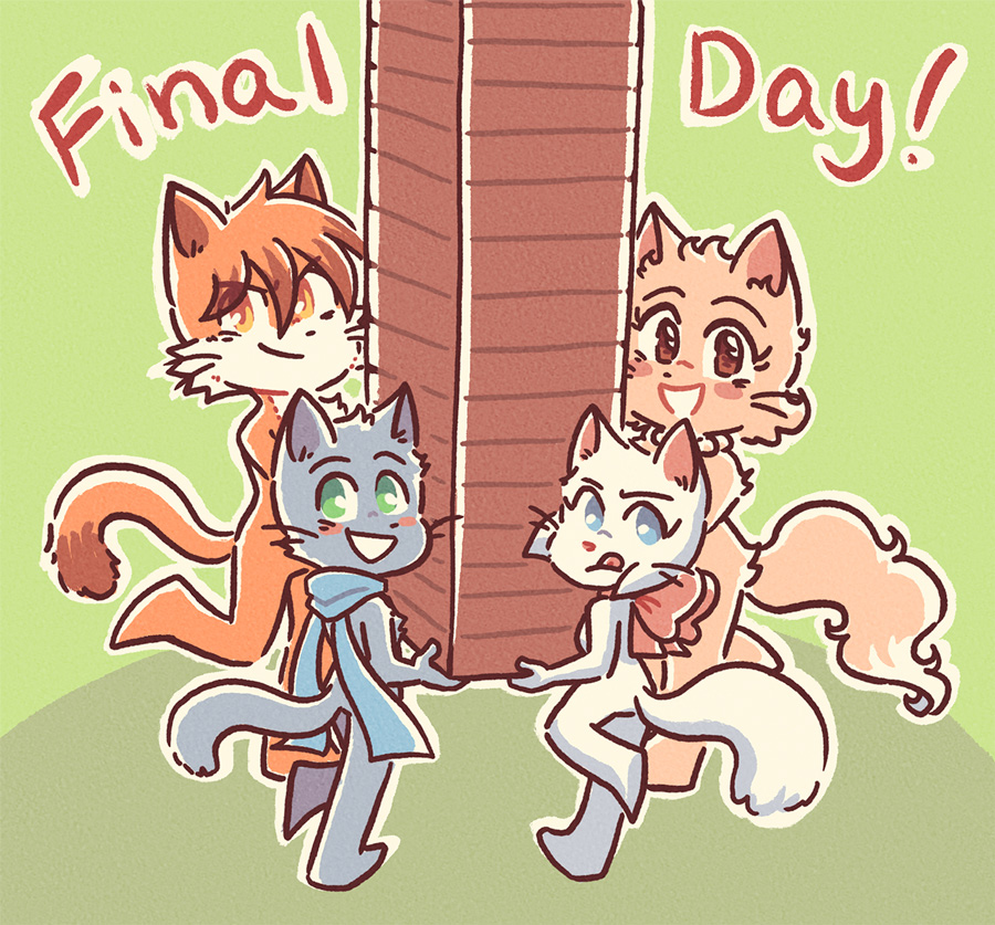 Mike, Lucy, Paulo and Daisy carrying boxes